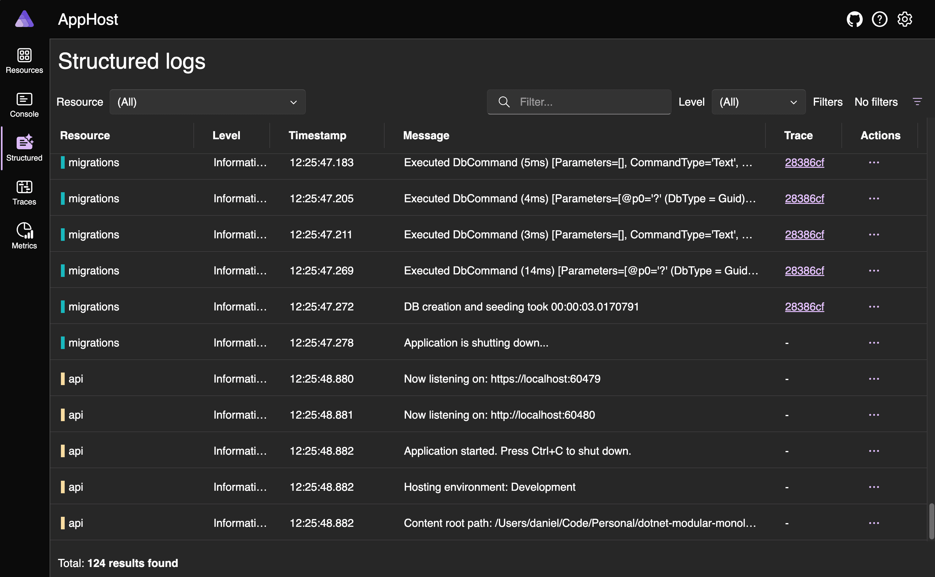 Structured Logs