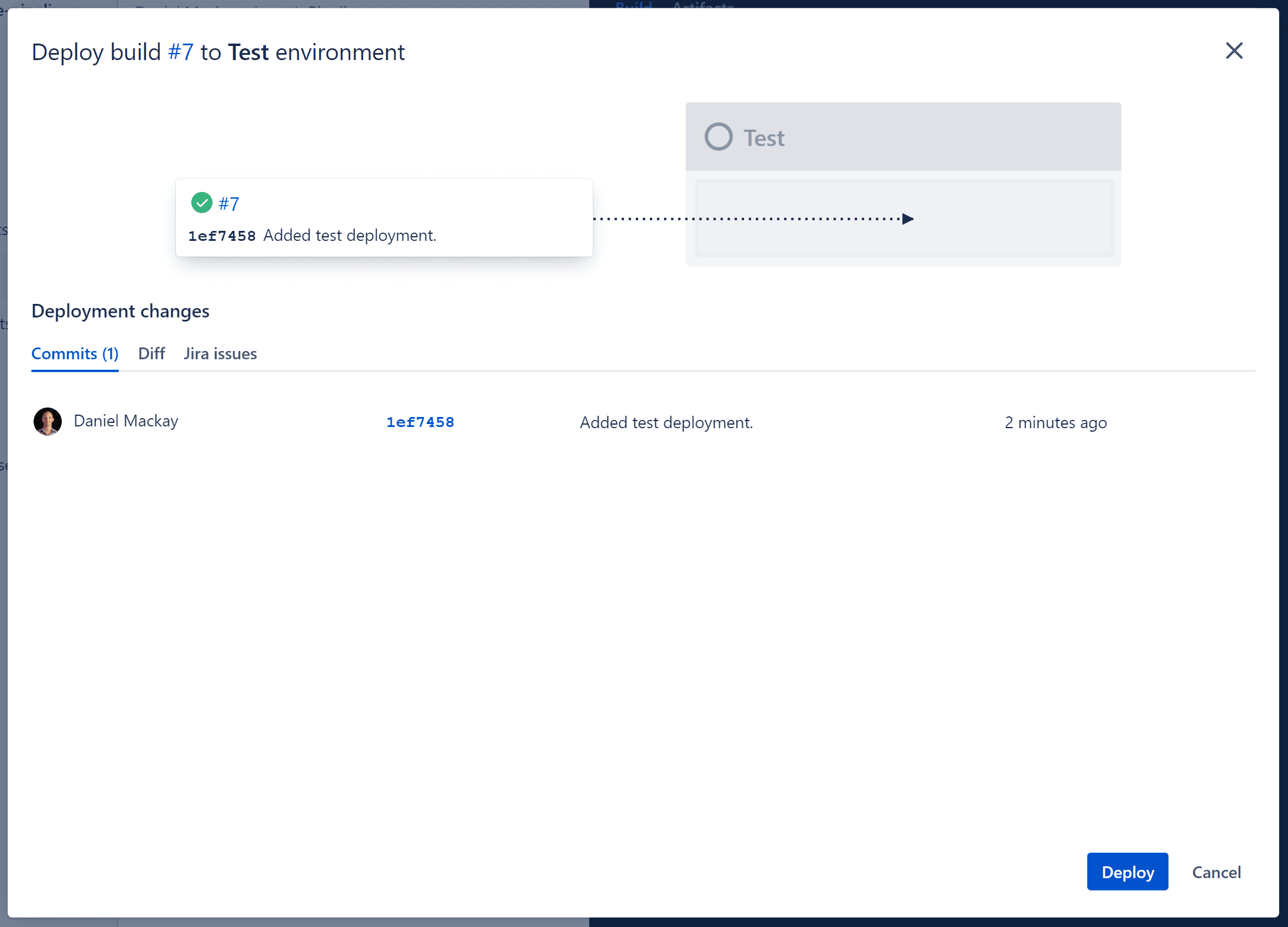 Deployment Dialog